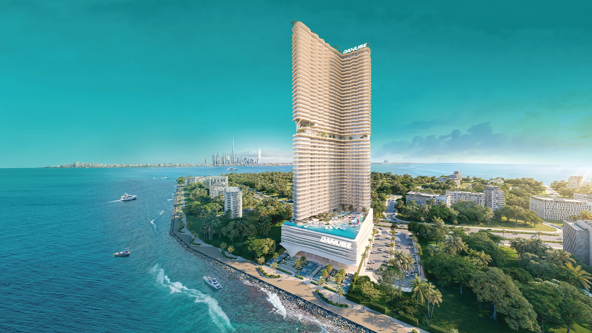 60-storey Breeze Danube residential tower overlooking Dubai coastline